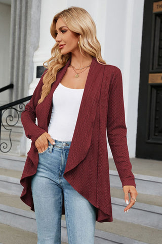 Open Front Long Sleeve Cardigan Divacious