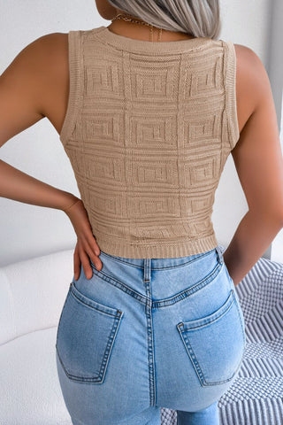 Cutout Sleeveless Knit Top Divacious