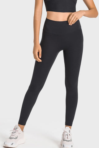 Millennia High-Rise Wide Waistband Yoga Leggings Trendsi