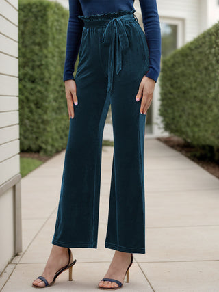 Full Size Tied High Waist Bootcut Pants Divacious