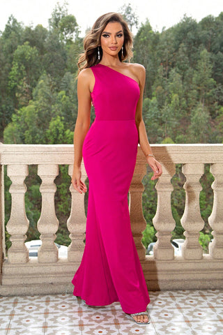 One-Shoulder Sleeveless Maxi Dress Trendsi