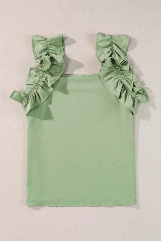 Ruffled Square Neck Tank Divacious