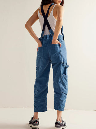 Pocketed Wide Strap Denim Overalls Divacious