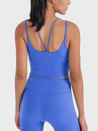 Millennia Double Strap Ribbed Sports Cami Trendsi