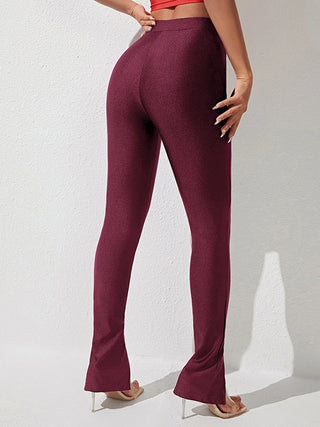 High Waist Slit Skinny Pants Divacious