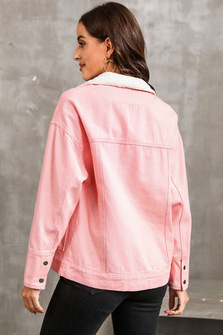 Snap Down Dropped Shoulder Denim Jacket Divacious