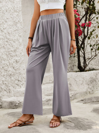 Elastic Waist Wide Leg Pants - Divacious