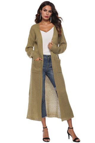 Long Sleeve Open Front Buttoned Cardigan Divacious