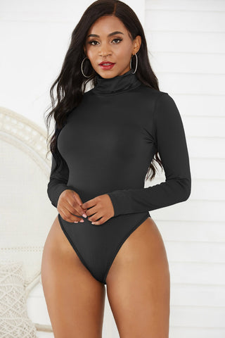 Turtleneck Long Sleeve Bodysuit Divacious