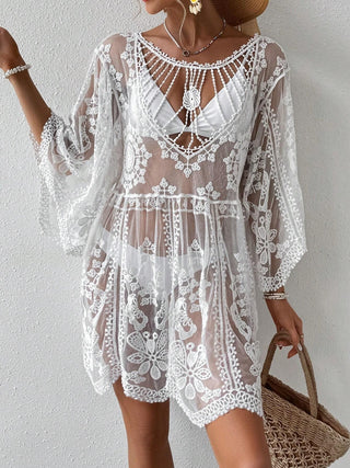 Lace Round Neck Cover-Up Divacious