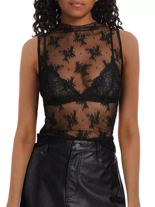 Lace Mock Neck Top - Divacious