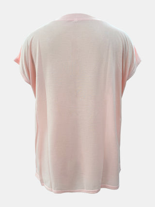 Full Size Round Neck Cap Sleeve T-Shirt Divacious