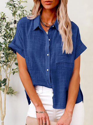 Button Up Short Sleeve Shirt Divacious