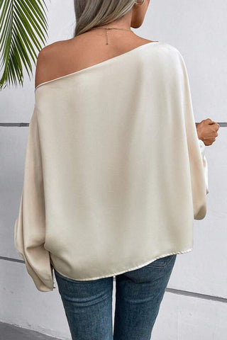 Single Shoulder Balloon Sleeve Blouse Divacious