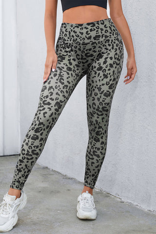 Leopard Print Wide Waistband Leggings Trendsi