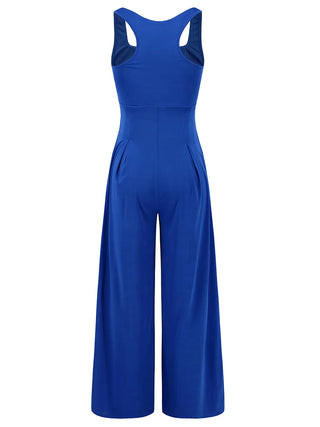 Square Neck Wide Strap Jumpsuit Divacious