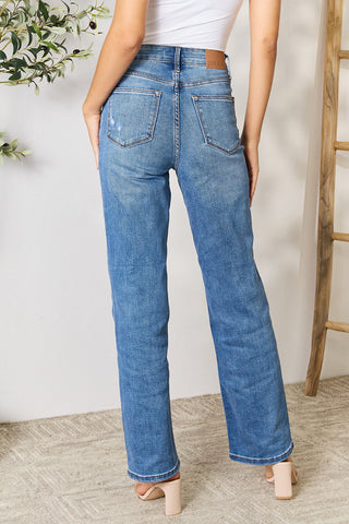 Full Size High Waist Distressed Jeans Divacious