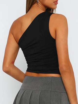 Ruched One Shoulder Tank Divacious