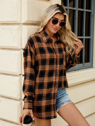 Plaid Button Up Long Sleeve Shirt Divacious