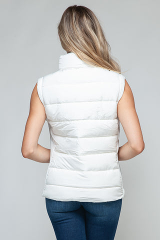 Snobbish Zip Up Turtleneck Vest with Pockets Trendsi