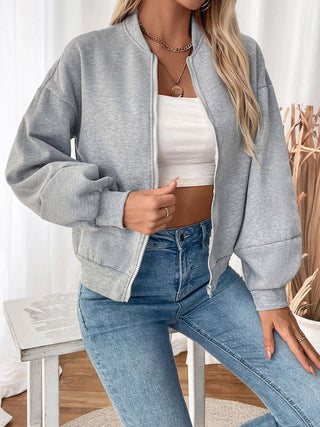 Zip Up Long Sleeve Sweatshirt - Divacious