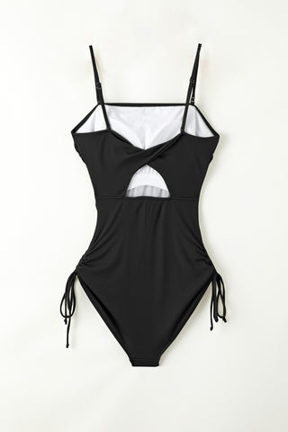 Drawstring Spaghetti Strap One-Piece Swimwear Divacious