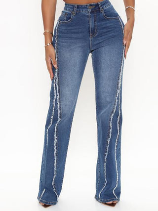 Raw Hem High Waist Jeans Divacious