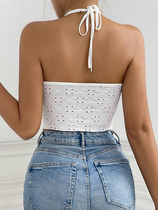 Eyelet Halter Neck Cami Divacious