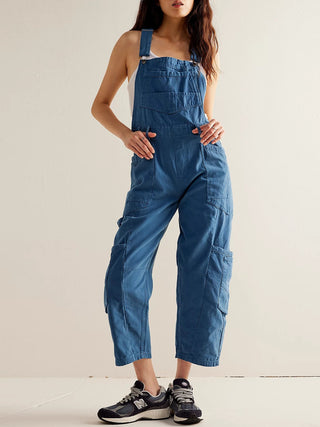 Pocketed Wide Strap Denim Overalls Divacious