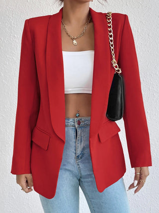 Shawl Collar Long Sleeve Blazer Divacious