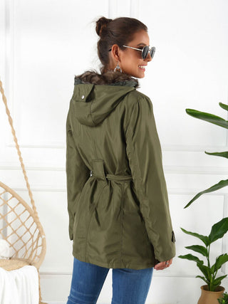 Ivy Lane Full Size Hooded Jacket with Detachable Liner (Three-Way Wear) Trendsi