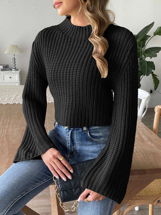 Mock Neck Long Sleeve Sweater Divacious