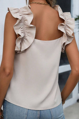 Ruffled Square Neck Tank Divacious