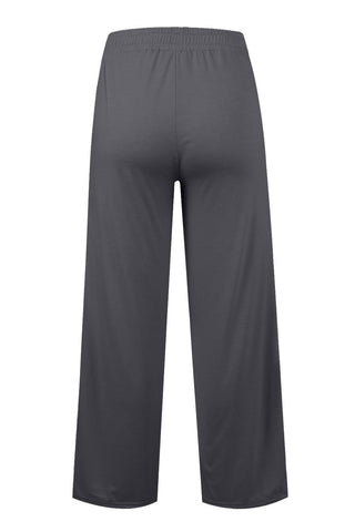 Drawstring Elastic Waist Wide Leg Pants - Divacious