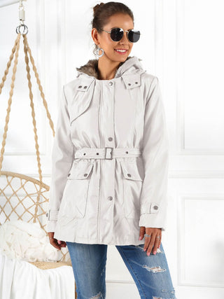 Ivy Lane Full Size Hooded Jacket with Detachable Liner (Three-Way Wear) Trendsi