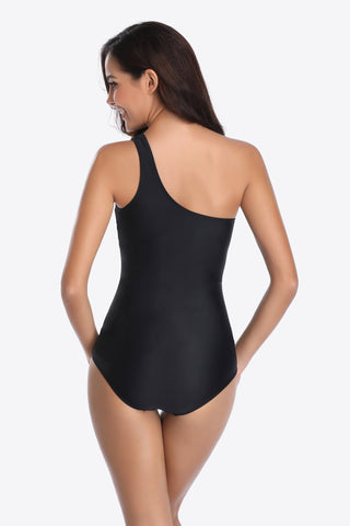 One-Shoulder Sleeveless One-Piece Swimsuit Divacious