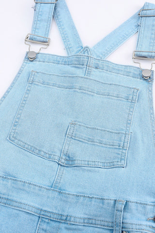 Distressed Denim Overalls with Pockets Divacious