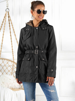 Ivy Lane Full Size Hooded Jacket with Detachable Liner (Three-Way Wear) Trendsi