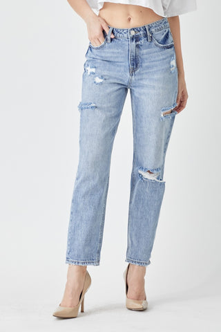 Distressed Slim Cropped Jeans Divacious