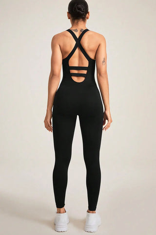 Crisscross Wide Strap Jumpsuit Divacious