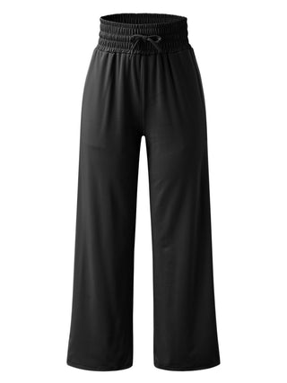 Full Size Drawstring High Waist Wide Leg Pants Divacious