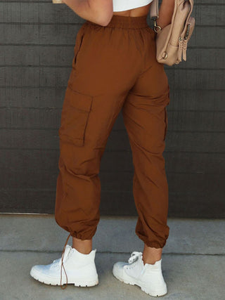 High Waist Drawstring Pants with Pockets Divacious