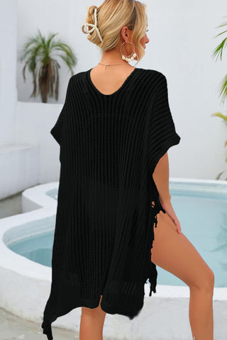 Angel Wings Fringe Trim Openwork Cover Up Divacious