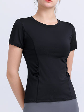 Round Neck Short Sleeve Active Top Trendsi