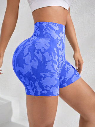 Printed High Waist Active Shorts Divacious