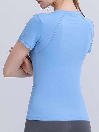 Round Neck Short Sleeve Active Top Trendsi