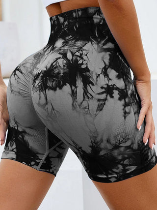 Tie-Dye High Waist Active Shorts Divacious