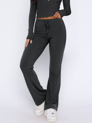 V-Neck Long Sleeve Top and Pants Set - Divacious