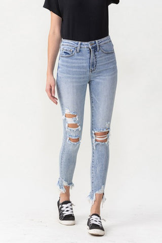 Lovervet Full Size Lauren Distressed High Rise Skinny Jeans Divacious