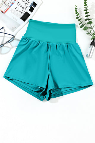 Pocketed High Waist Swim Shorts Divacious